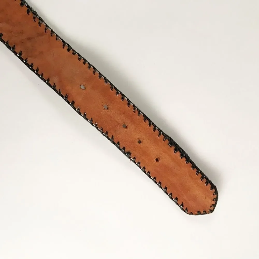 Vintage 90's Black belt with Colorful Pattern